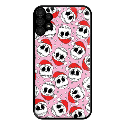 Pink Christmas Skull Pattern Phone Case for Galaxy A13