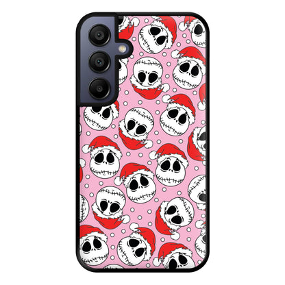 Pink Christmas Skull Pattern Phone Case for Galaxy A15