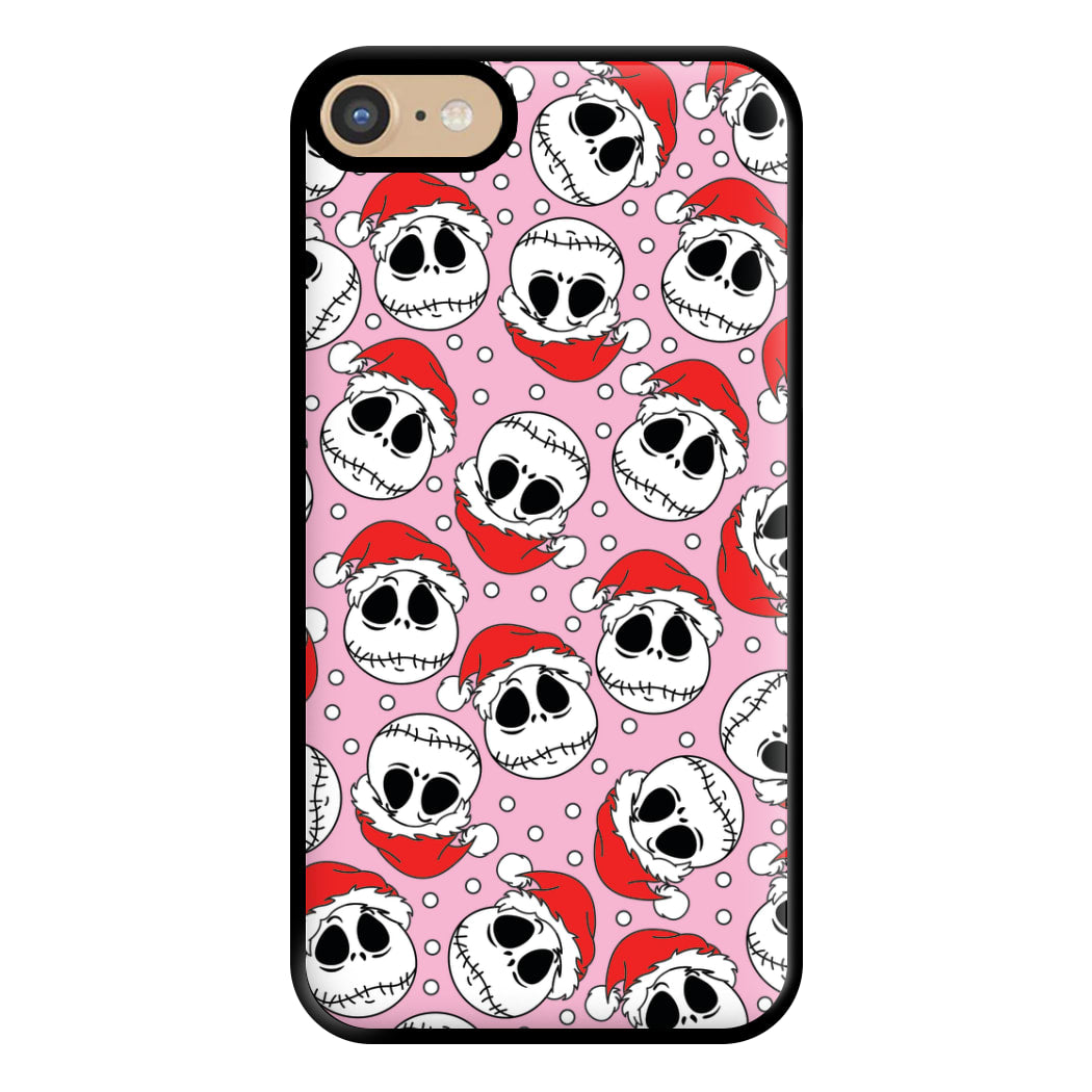 Pink Christmas Skull Pattern Phone Case for iPhone 6 / 7 / 8 / SE