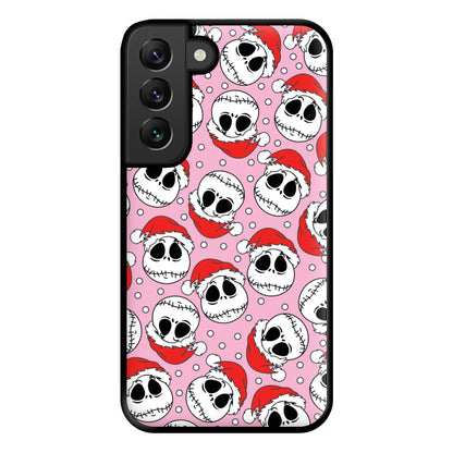 Pink Christmas Skull Pattern Phone Case for Galaxy S22 Plus