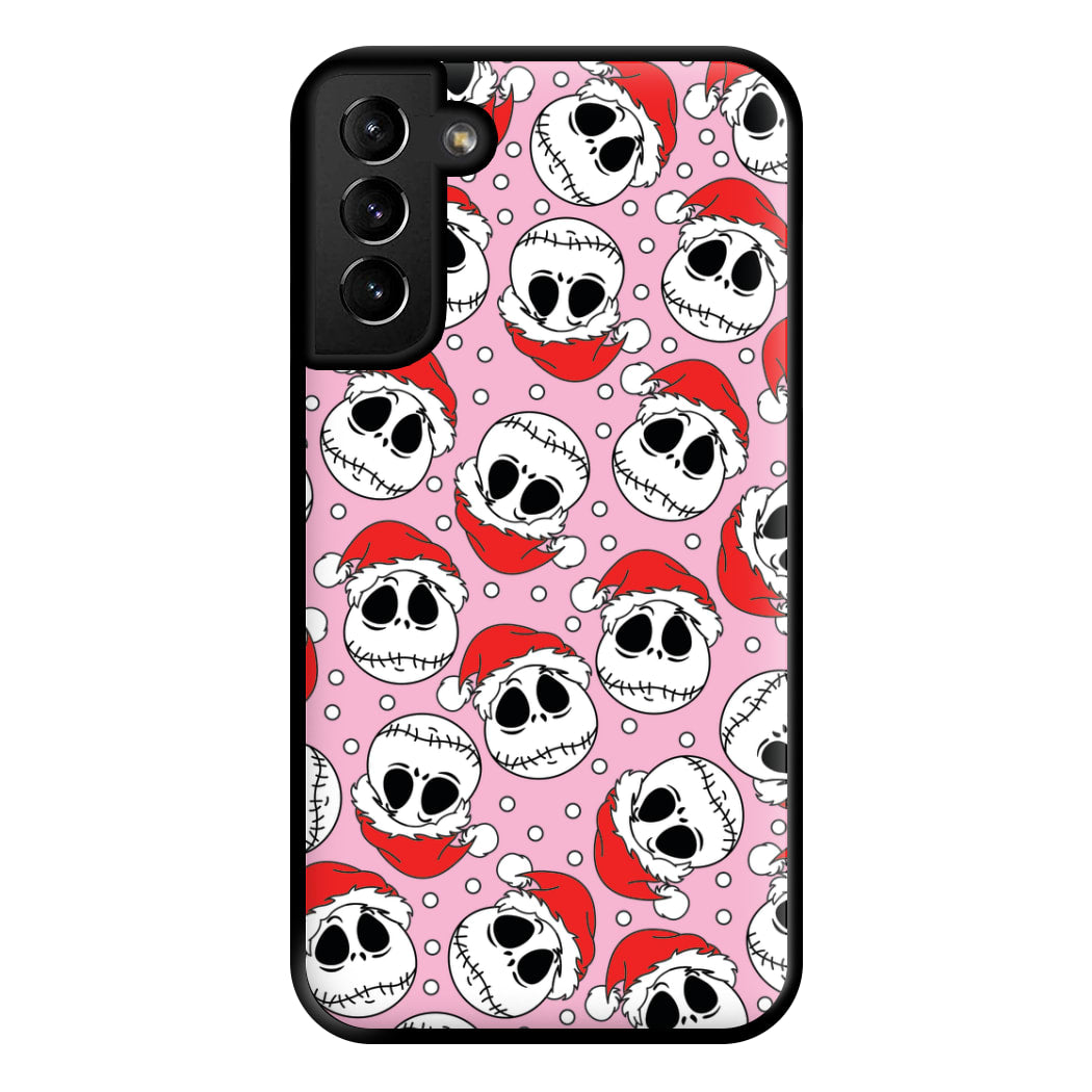 Pink Christmas Skull Pattern Phone Case for Galaxy S21 Plus