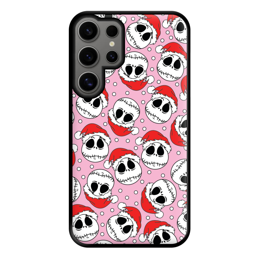 Pink Christmas Skull Pattern Phone Case for Galaxy S24 Ultra