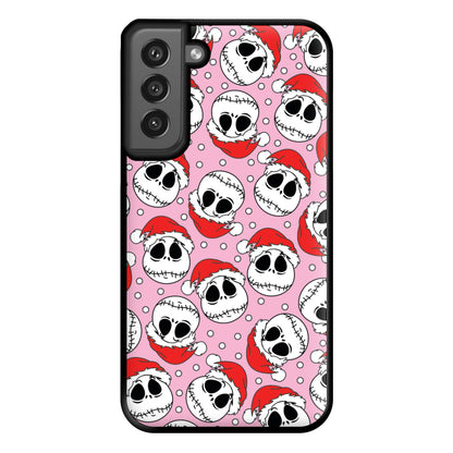 Pink Christmas Skull Pattern Phone Case for Galaxy S21FE