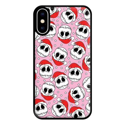 Pink Christmas Skull Pattern Phone Case for iPhone XS Max