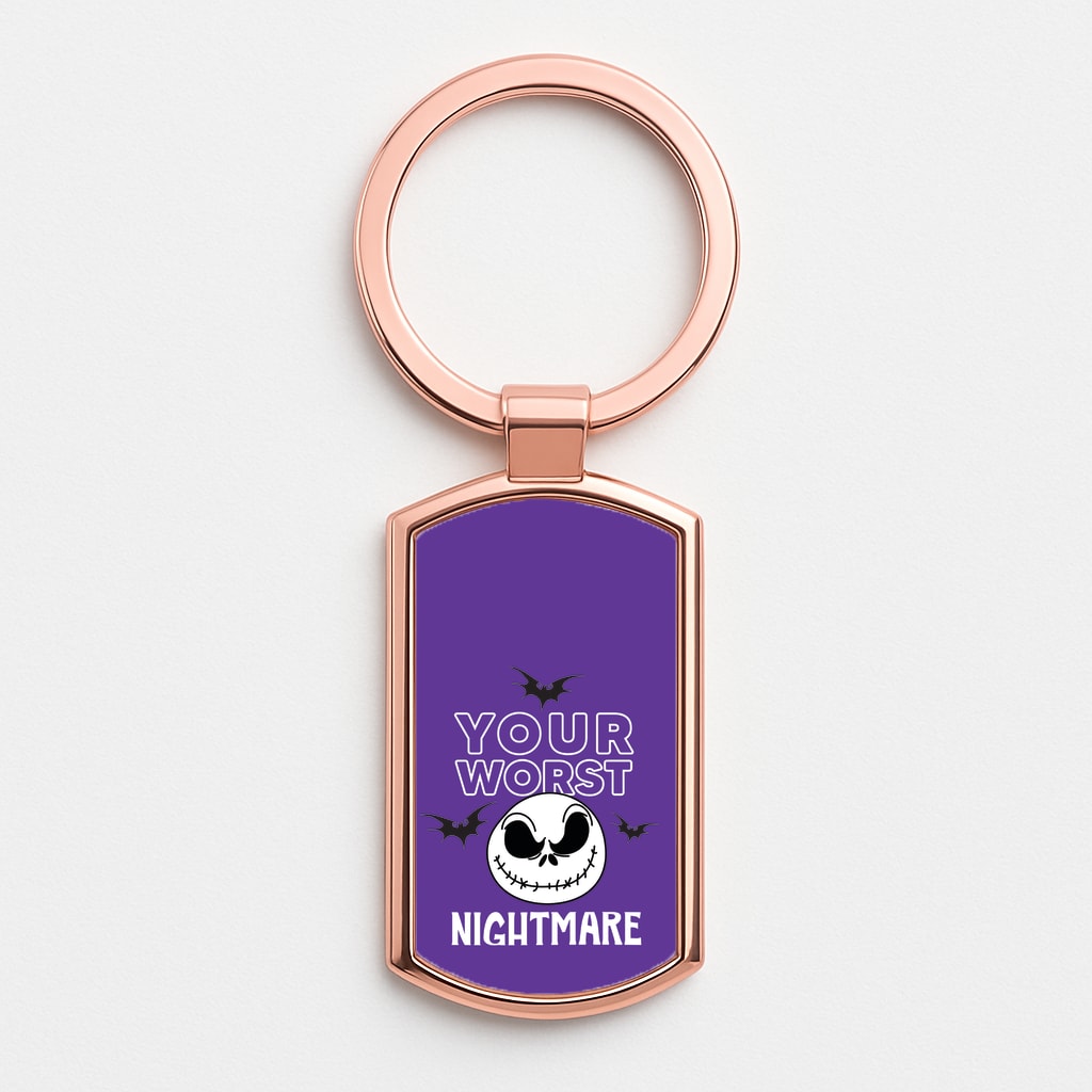 Your Worst Nightmare Purple Rose Gold Keyring