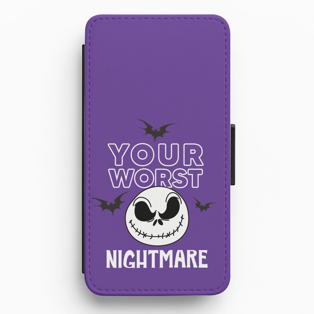 Your Worst Nightmare Purple Flip / Wallet Phone Case