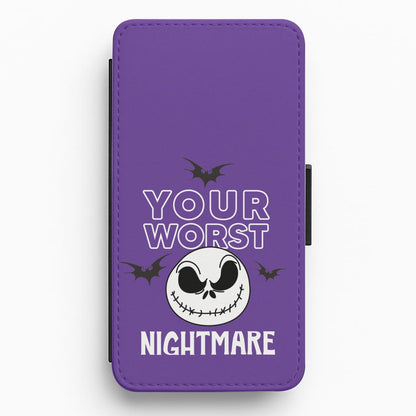 Your Worst Nightmare Purple Flip / Wallet Phone Case