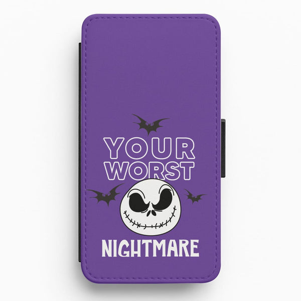 Your Worst Nightmare Purple Flip / Wallet Phone Case