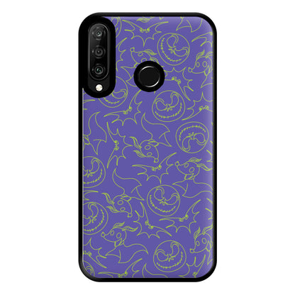 Purple And Green Pattern Phone Case for Huawei P30 Lite