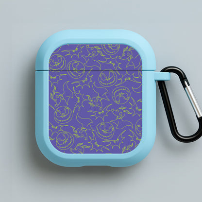 Purple And Green Pattern Blue AirPods Case