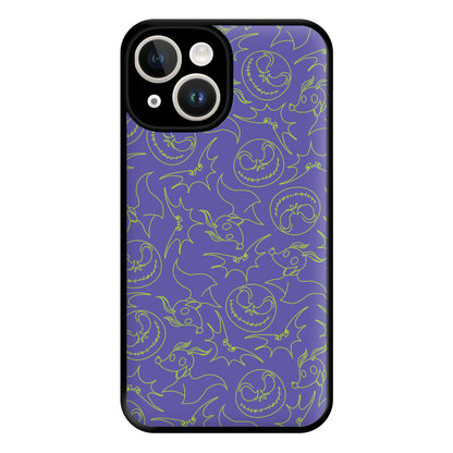 Purple And Green Pattern Phone Case for iPhone 14