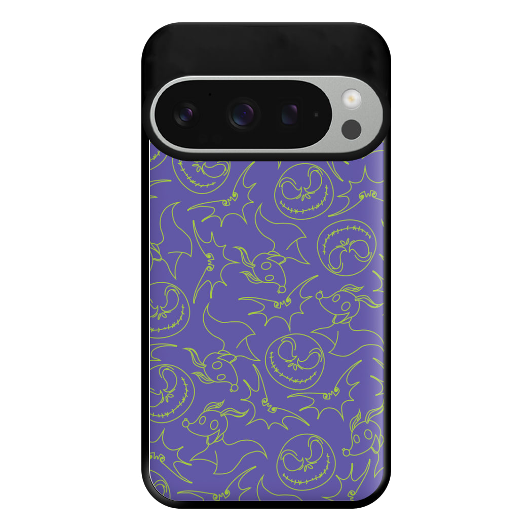 Purple And Green Pattern Phone Case for Google Pixel 9 Pro XL