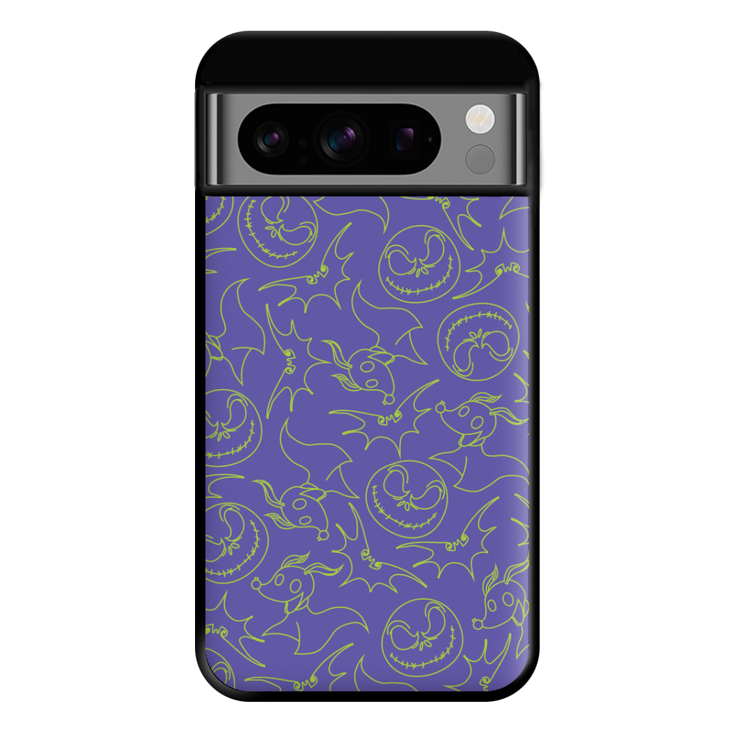 Purple And Green Pattern Phone Case for Google Pixel 8 Pro