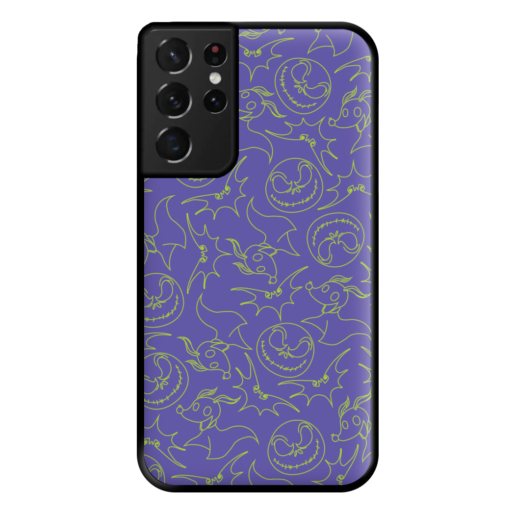 Purple And Green Pattern Phone Case for Galaxy S21 Ultra