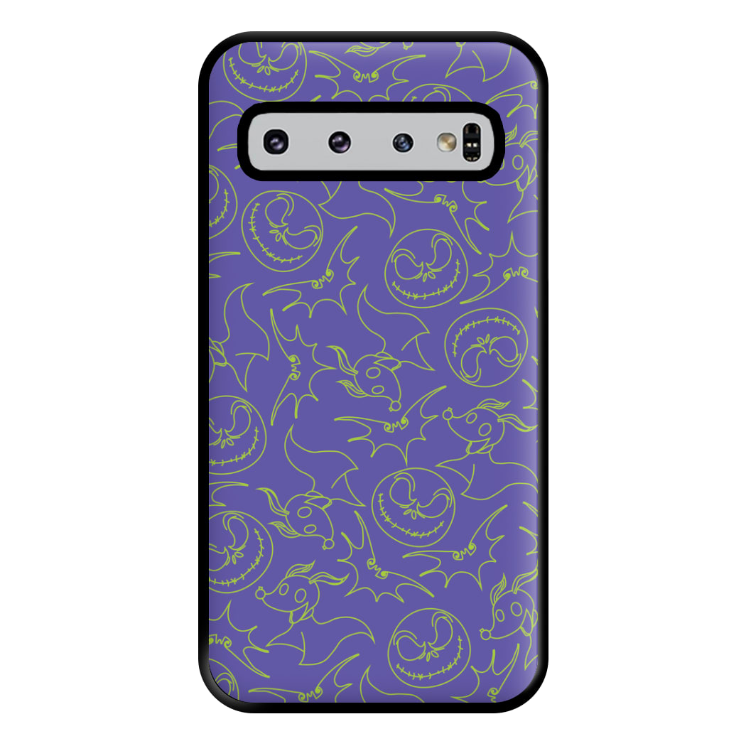 Purple And Green Pattern Phone Case for Galaxy S10 Plus