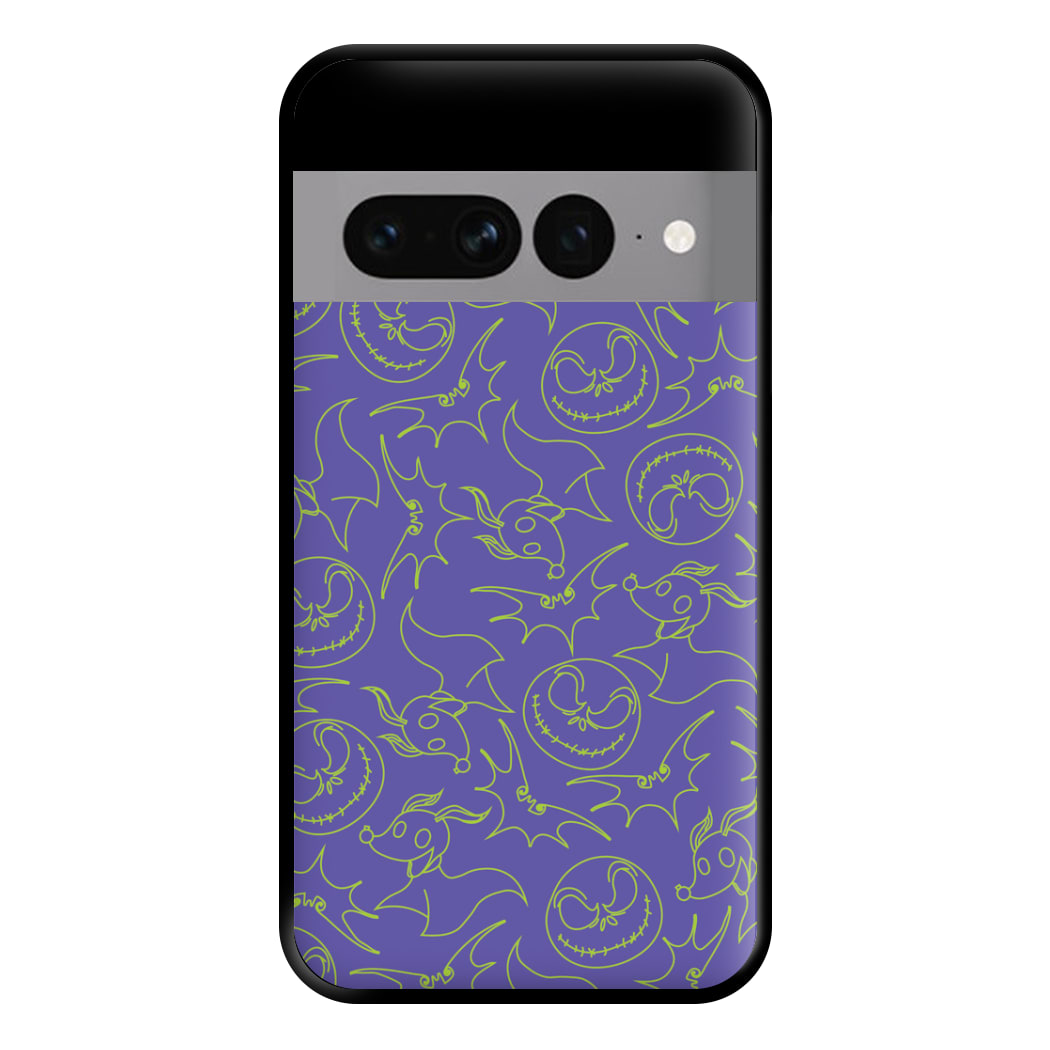 Purple And Green Pattern Phone Case for Google Pixel 7 Pro