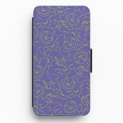 Purple And Green Pattern Flip / Wallet Phone Case