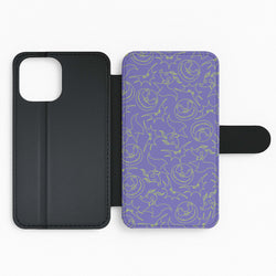 Purple And Green Pattern Flip Phone Case