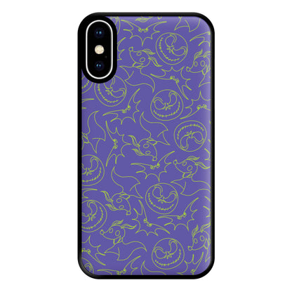 Purple And Green Pattern Phone Case for iPhone XS Max