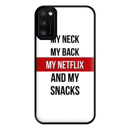 My Netflix & My Snacks Phone Case for Galaxy A41