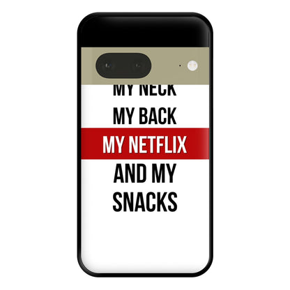 My Netflix & My Snacks Phone Case for Google Pixel 7a