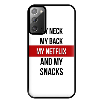 My Netflix & My Snacks Phone Case for Galaxy Note 20 Ultra