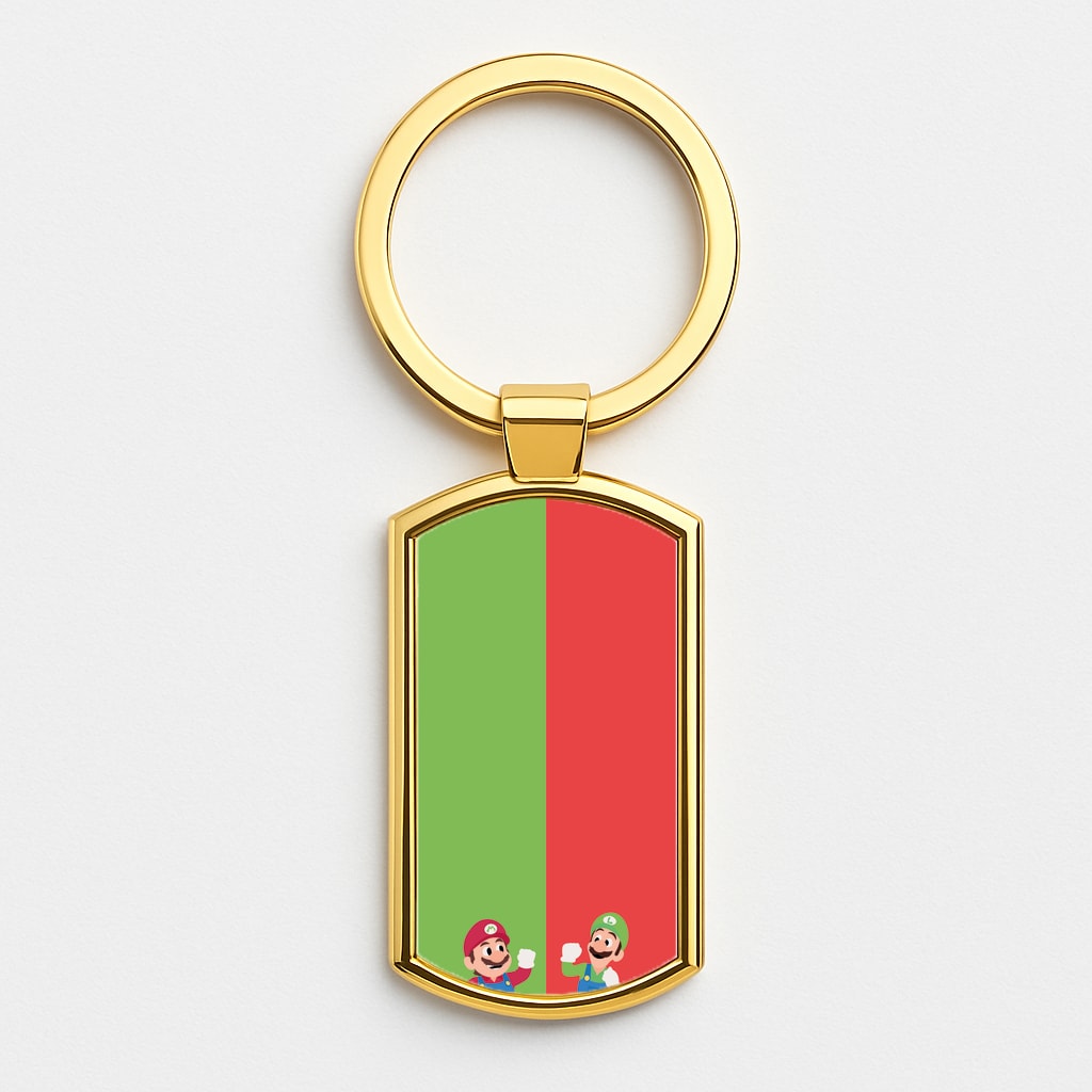 Mario And Luigi Gold Keyring