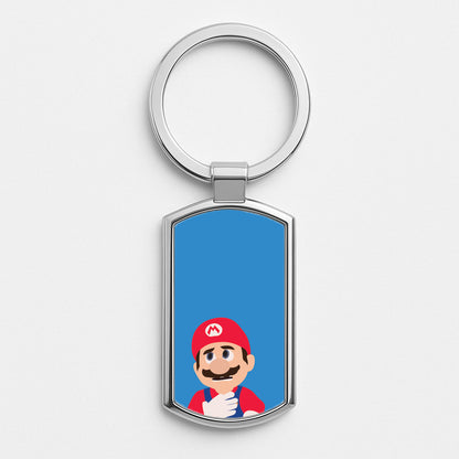 Worried Mario Silver Keyring