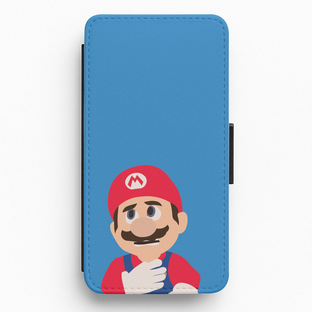Worried Mario Flip / Wallet Phone Case