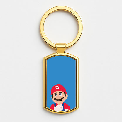 Worried Mario Gold Keyring