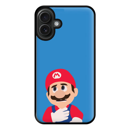 Worried Mario Phone Case for iPhone 16 Plus