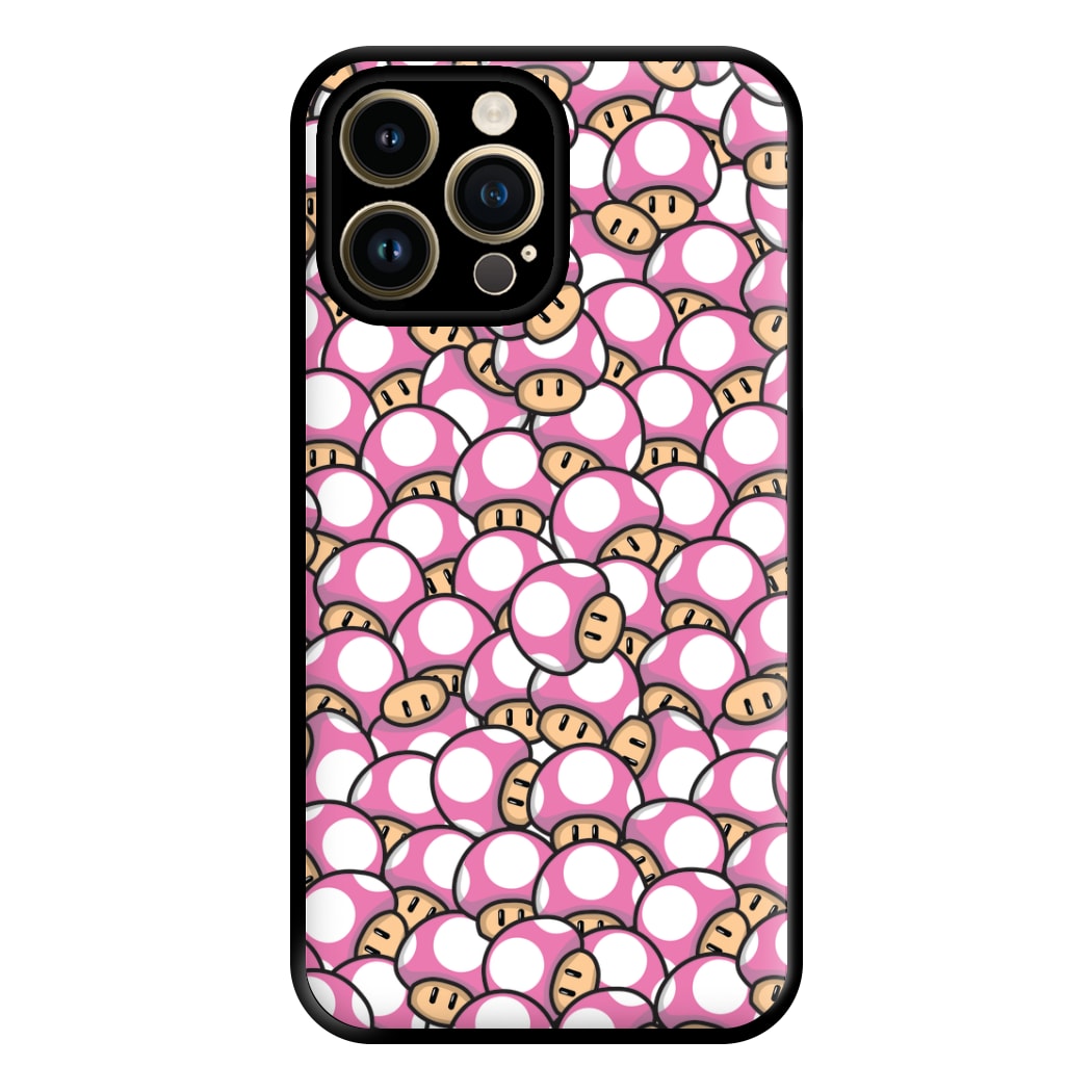 Mushroom Pattern - Pink Phone Case for iPhone 14 Pro Max