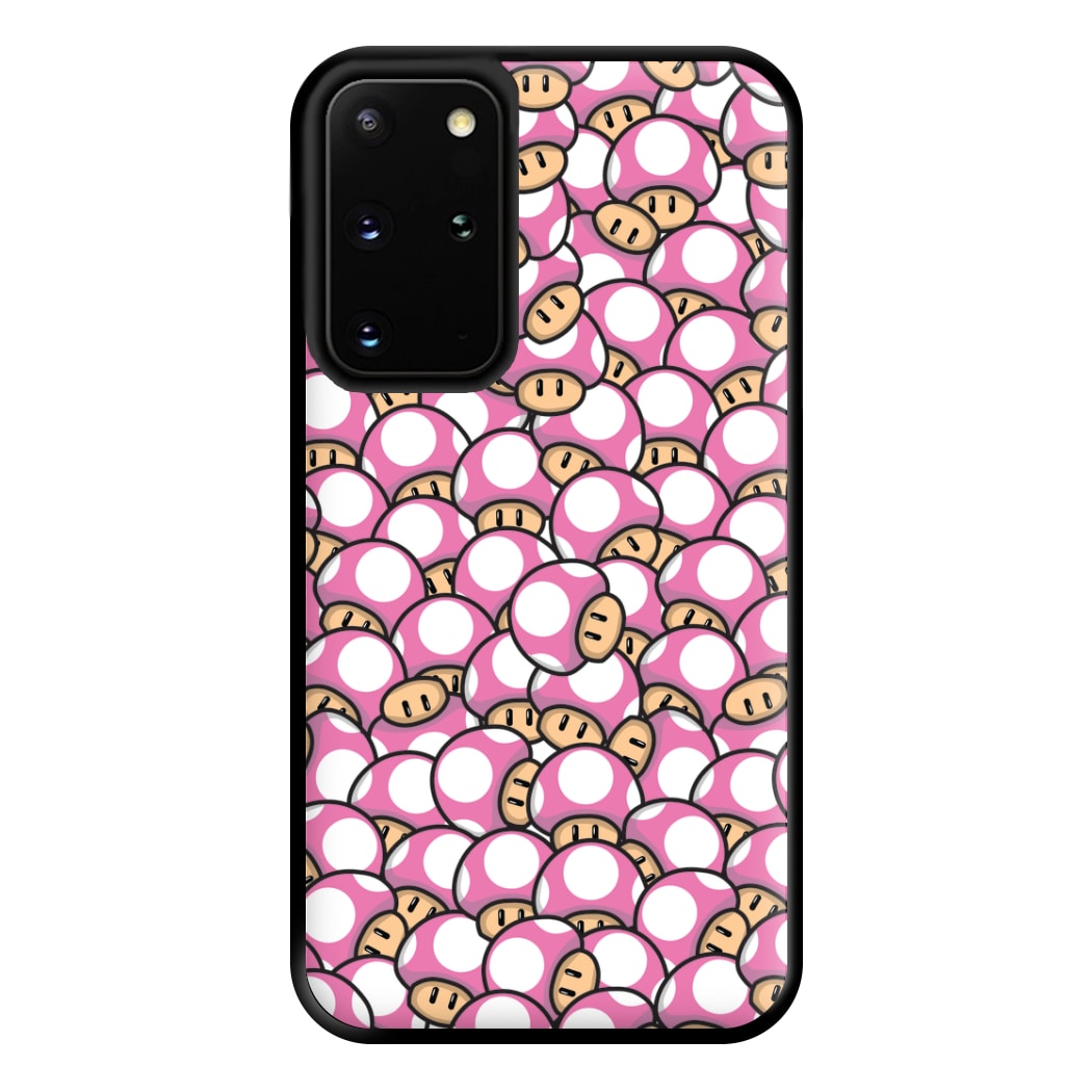 Mushroom Pattern - Pink Phone Case for Galaxy S20 Plus