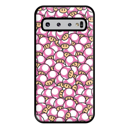 Mushroom Pattern - Pink Phone Case for Galaxy S10 Plus