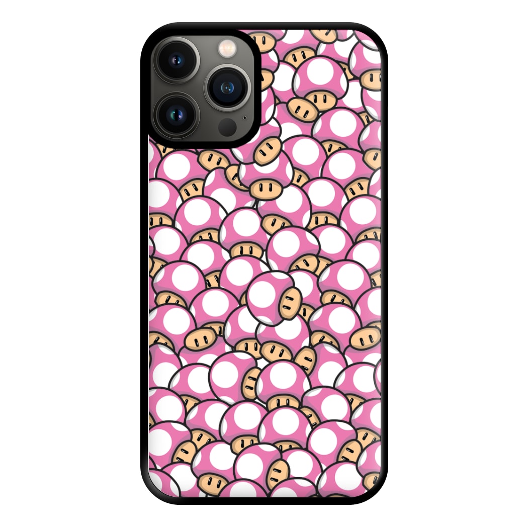 Mushroom Pattern - Pink Phone Case for iPhone 13 Pro Max