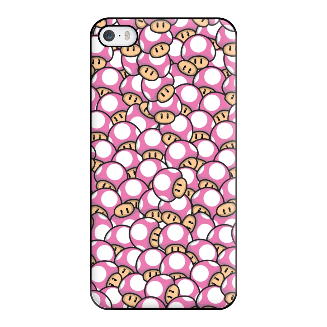 Mushroom Pattern - Pink Phone Case for iPhone 5 / 5s / SE 2016