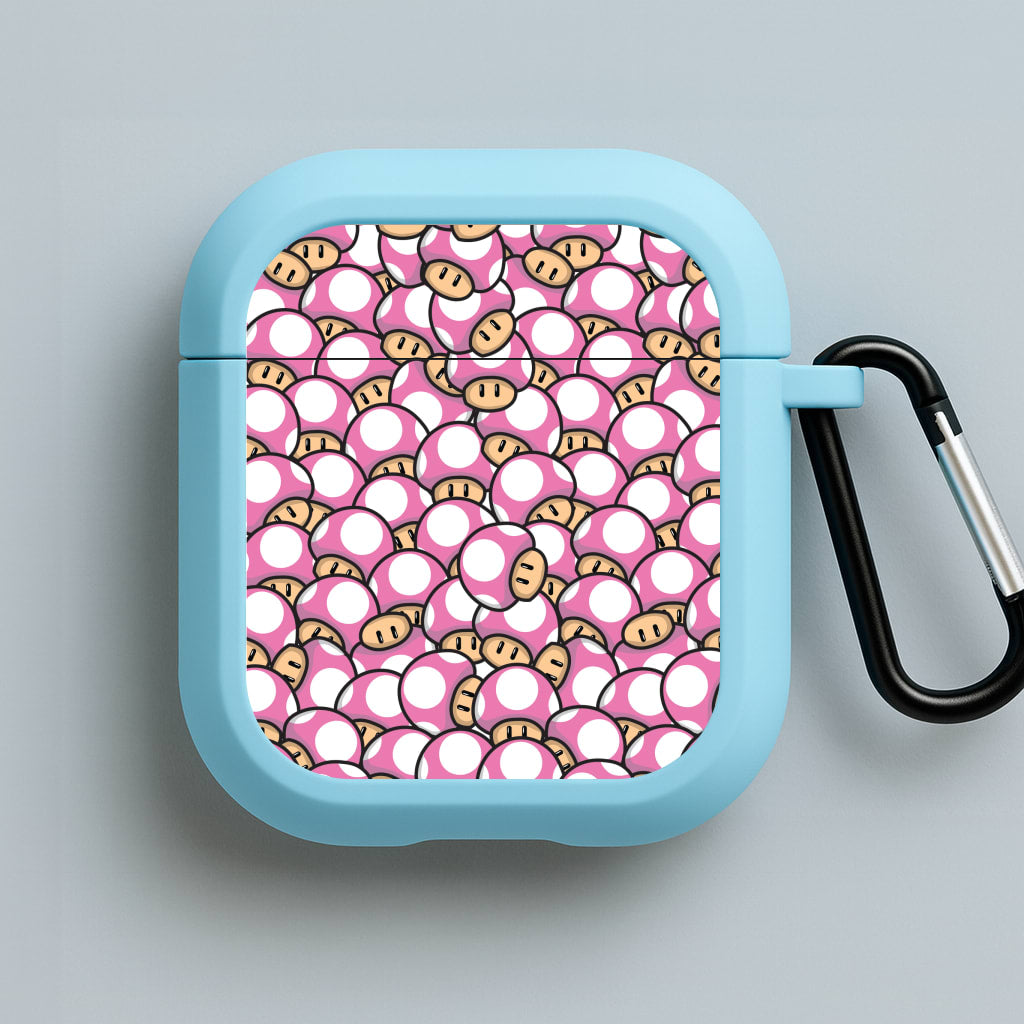 Mushroom Pattern - Pink Blue AirPods Case
