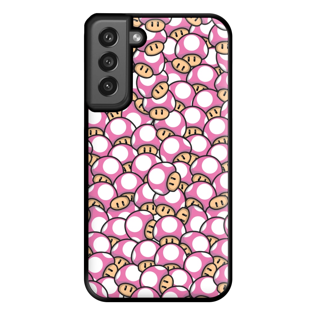 Mushroom Pattern - Pink Phone Case for Galaxy S21FE