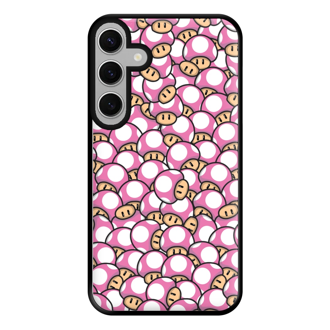 Mushroom Pattern - Pink Phone Case for Galaxy S24FE