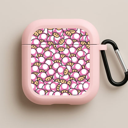 Mushroom Pattern - Pink Pink AirPods Case