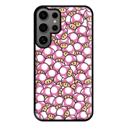 Mushroom Pattern - Pink Phone Case for Galaxy S24 Ultra