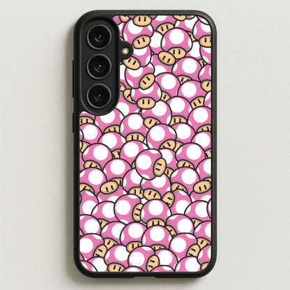 Mushroom Pattern - Pink Phone Case for Galaxy S25FE