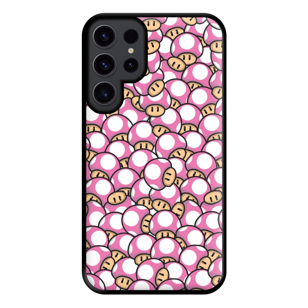 Mushroom Pattern - Pink Phone Case for Galaxy S23 Ultra