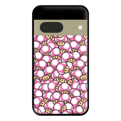 Mushroom Pattern - Pink Phone Case for Google Pixel 7a