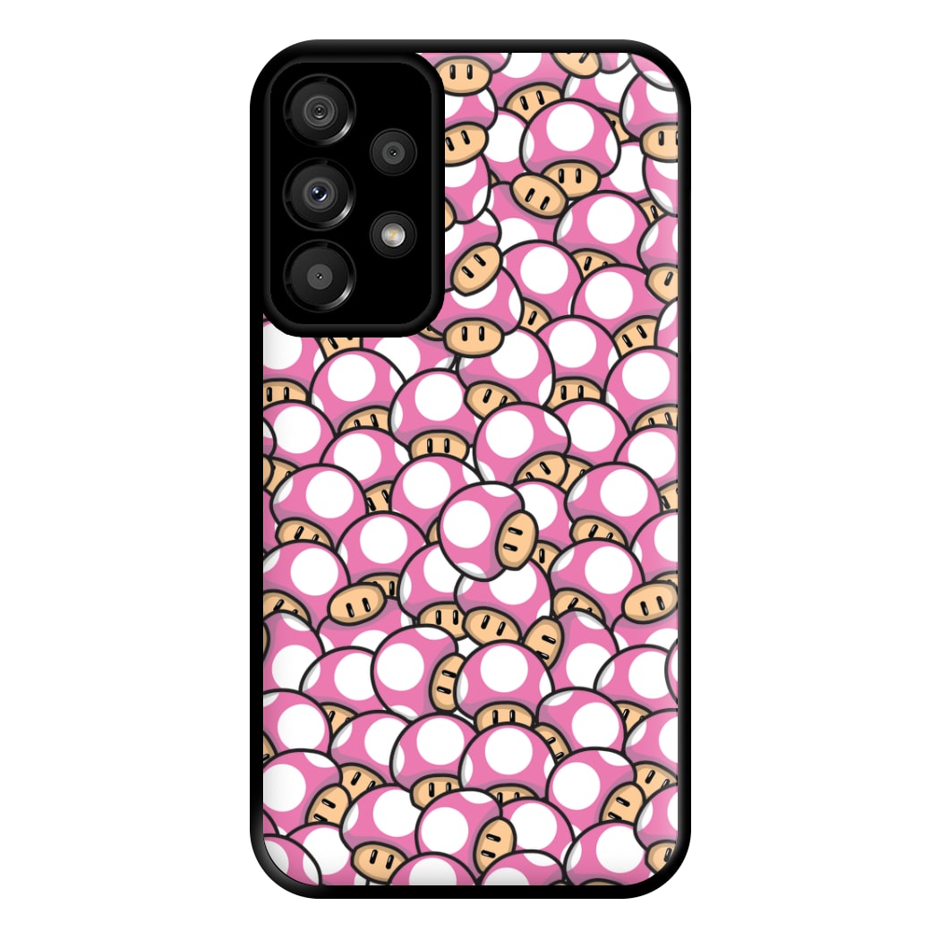 Mushroom Pattern - Pink Phone Case for Galaxy A33