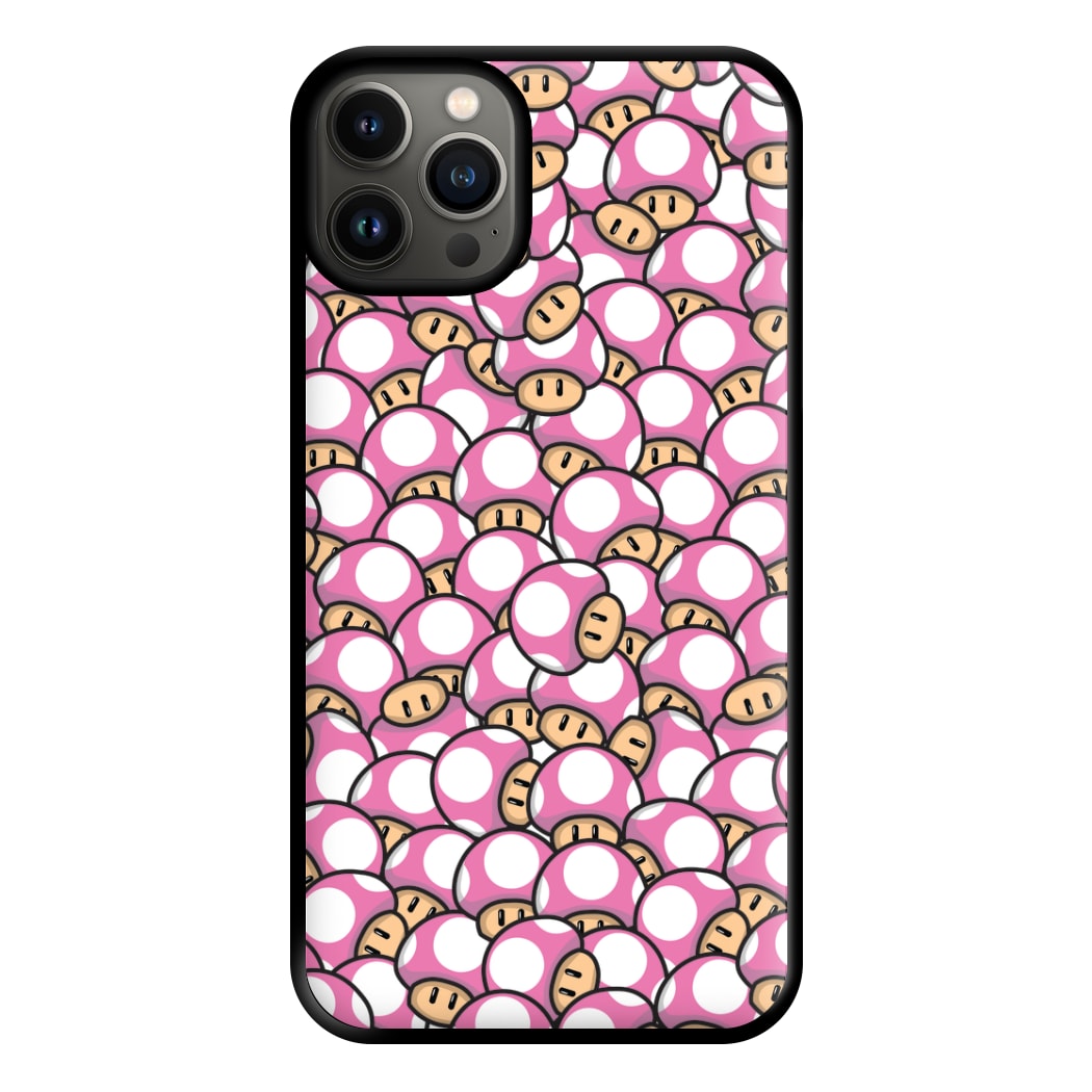 Mushroom Pattern - Pink Phone Case for iPhone 13