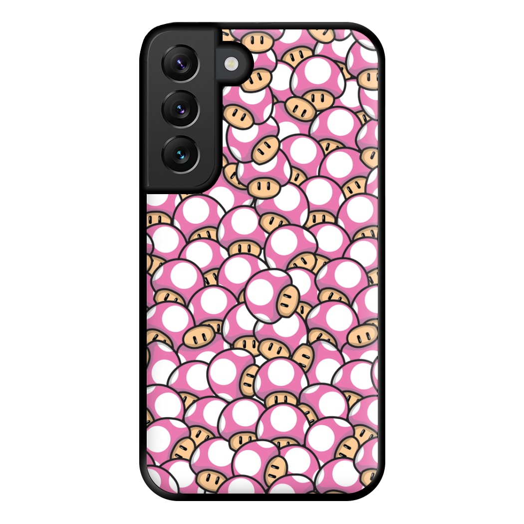 Mushroom Pattern - Pink Phone Case for Galaxy S22 Plus