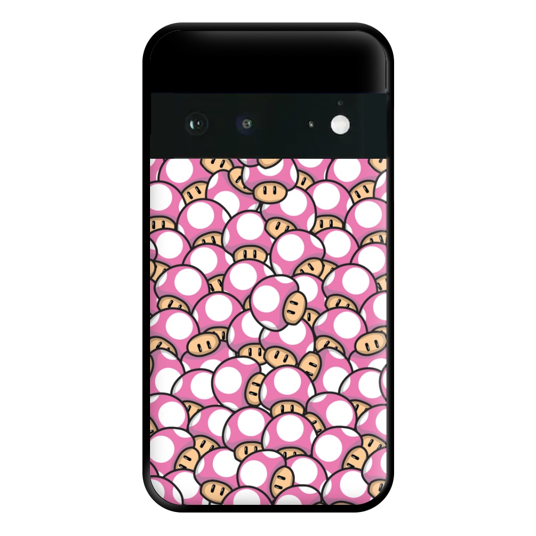 Mushroom Pattern - Pink Phone Case for Google Pixel 6a