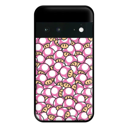 Mushroom Pattern - Pink Phone Case for Google Pixel 6a