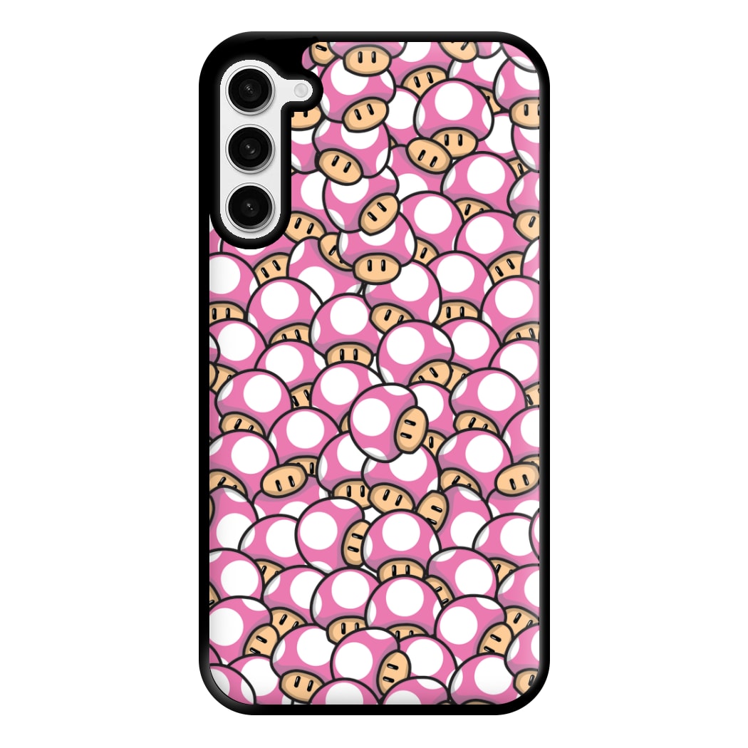 Mushroom Pattern - Pink Phone Case for Galaxy S23 Plus